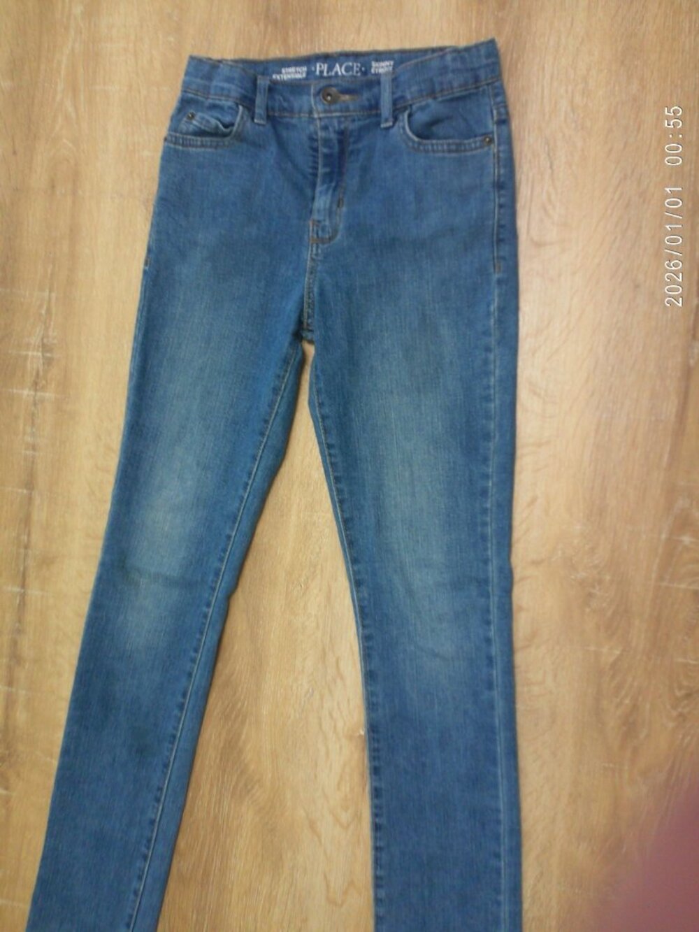 The Childrens Place Girls Stretch Skinny Jeans Size 14 Slim Blue Denim Adjustabl